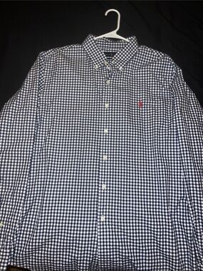 Polo by Ralph Lauren Navy and White Gingham Button-Down Shirt